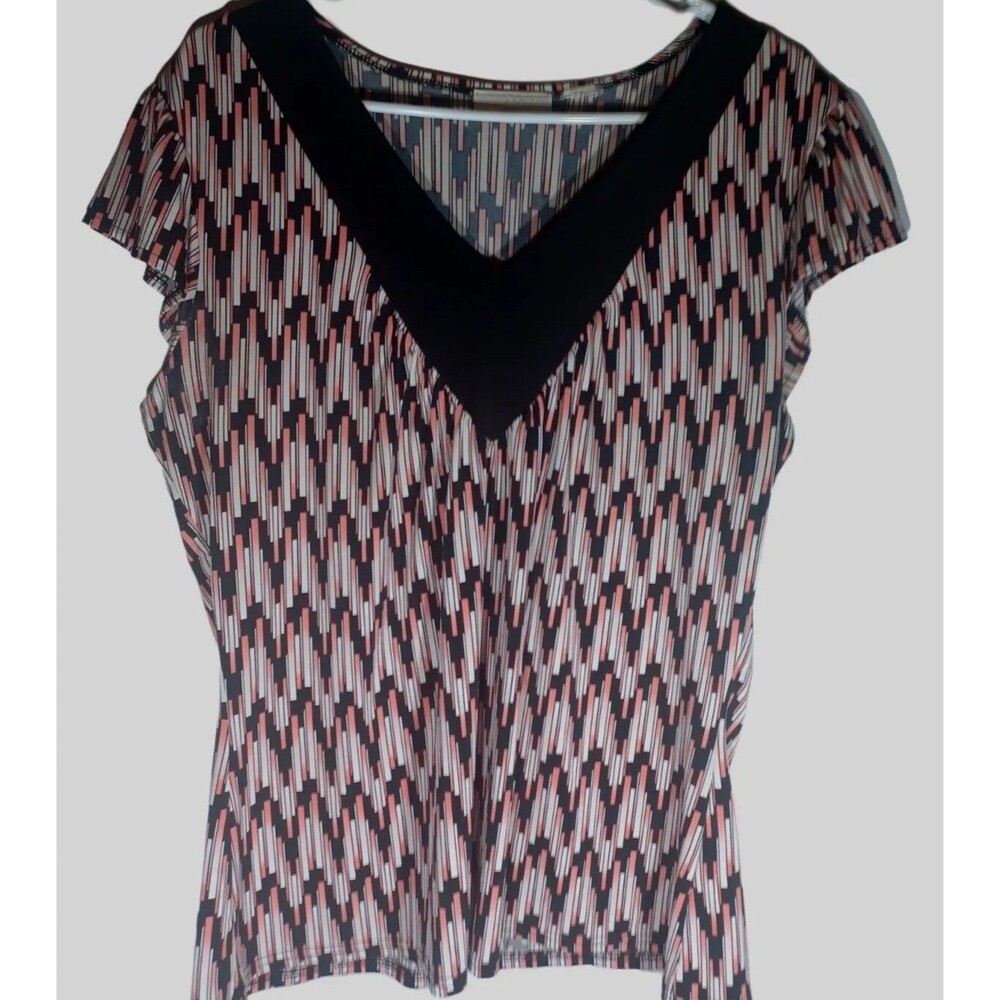 Worthington Stretch Women's Funky Crazy Super Cool Beautiful Short Sleeve Top